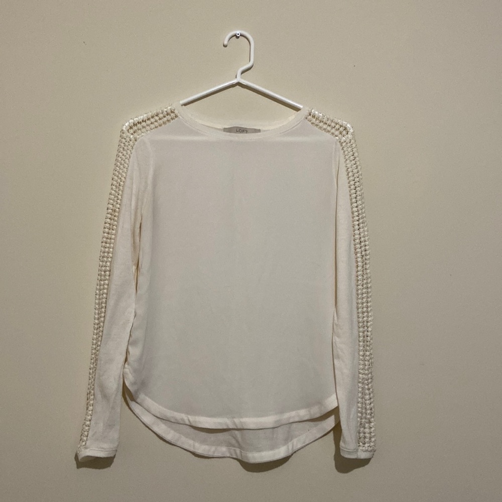 Loft mixed media blouse